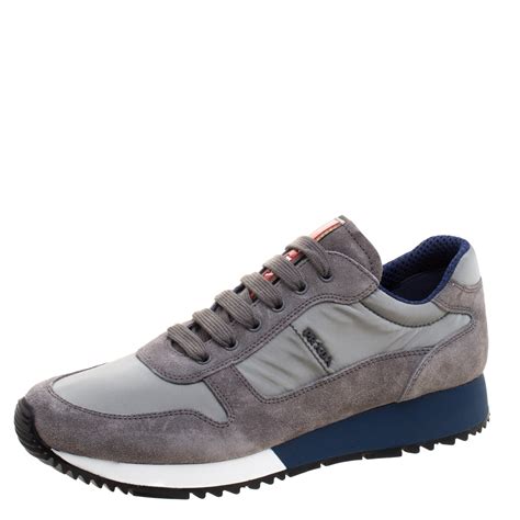 prada men's knit sport sneakers|Prada suede sneakers men.